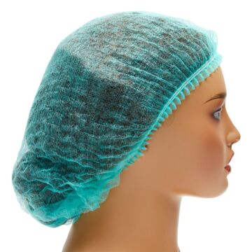 1000 Adet Tek Kullanımlık Akordeon Bone 52x45 cm Yeşil